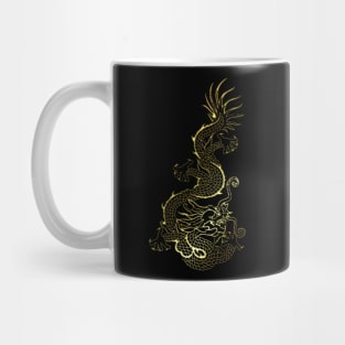 Golden Chinese Dragon Mug